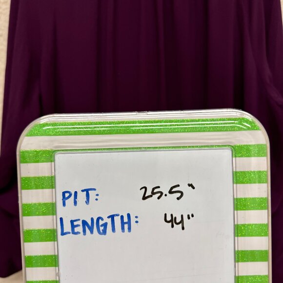 Size 20W - MAGGY LONDON Midi Long Sleeve Mock Neck Dress Lined Purple NEW no tag - Picture 10 of 10